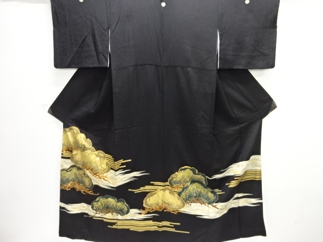 JAPANESE KIMONO / TOMESODE / EMBROIDERY / PINE